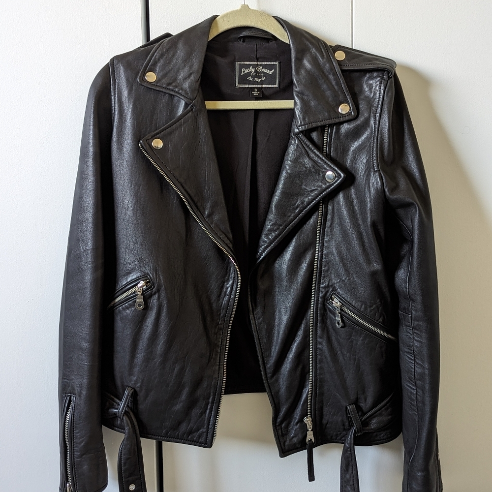 Lucky Brand Classic Leather Moto Jacket